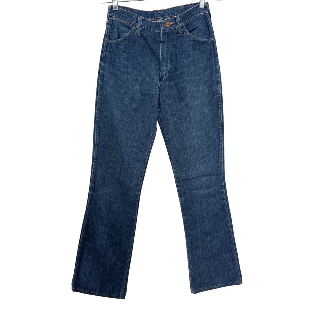 Vintage USA 70's Maverick Jeans Dark Wash high rise bootcut scovill zip 30x34